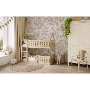 Snugli Montessori House Bunk Bed for Kids & Toddlers - Toddler Size